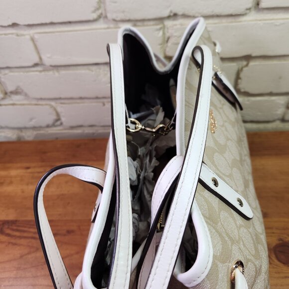 Euc Coach Drawstring Carryall Khaki Signature Shoulder Bag Purse - Picture 14 of 15